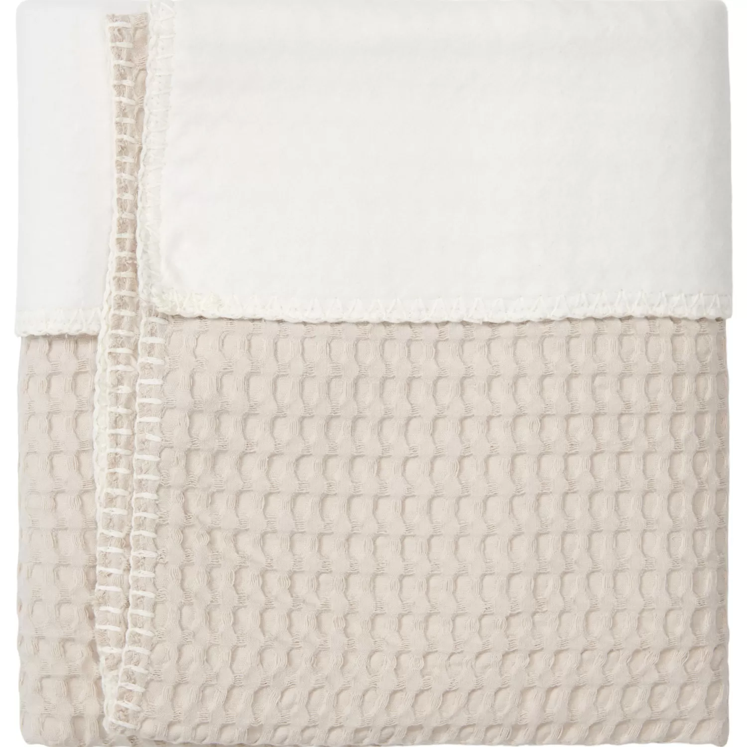 Koeka Ledikantdeken Cotton Fleece Wafel Amsterdam Sand Outlet