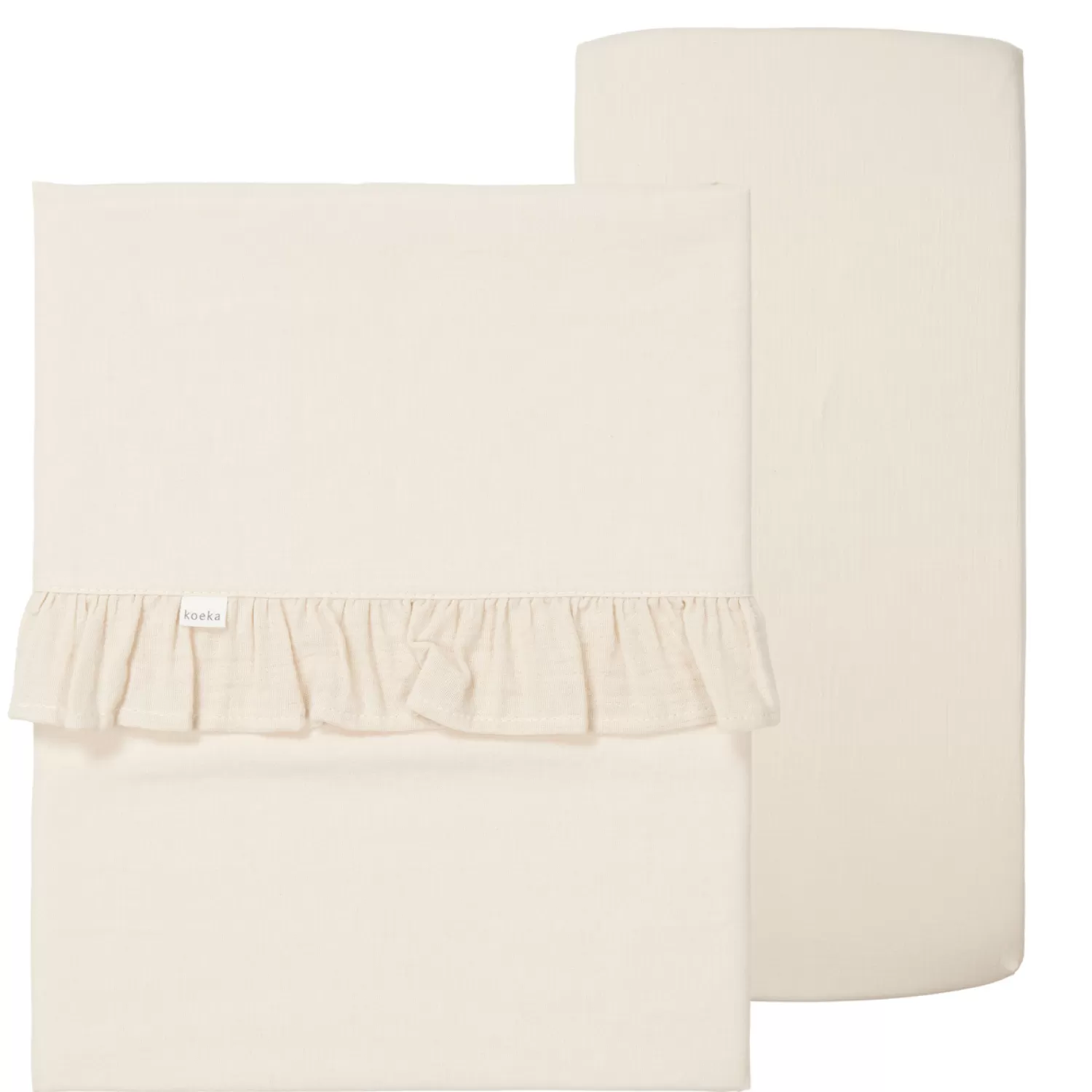 Koeka Ledikantlaken En Hoeslaken Set Ruffle Faro Warm White Best