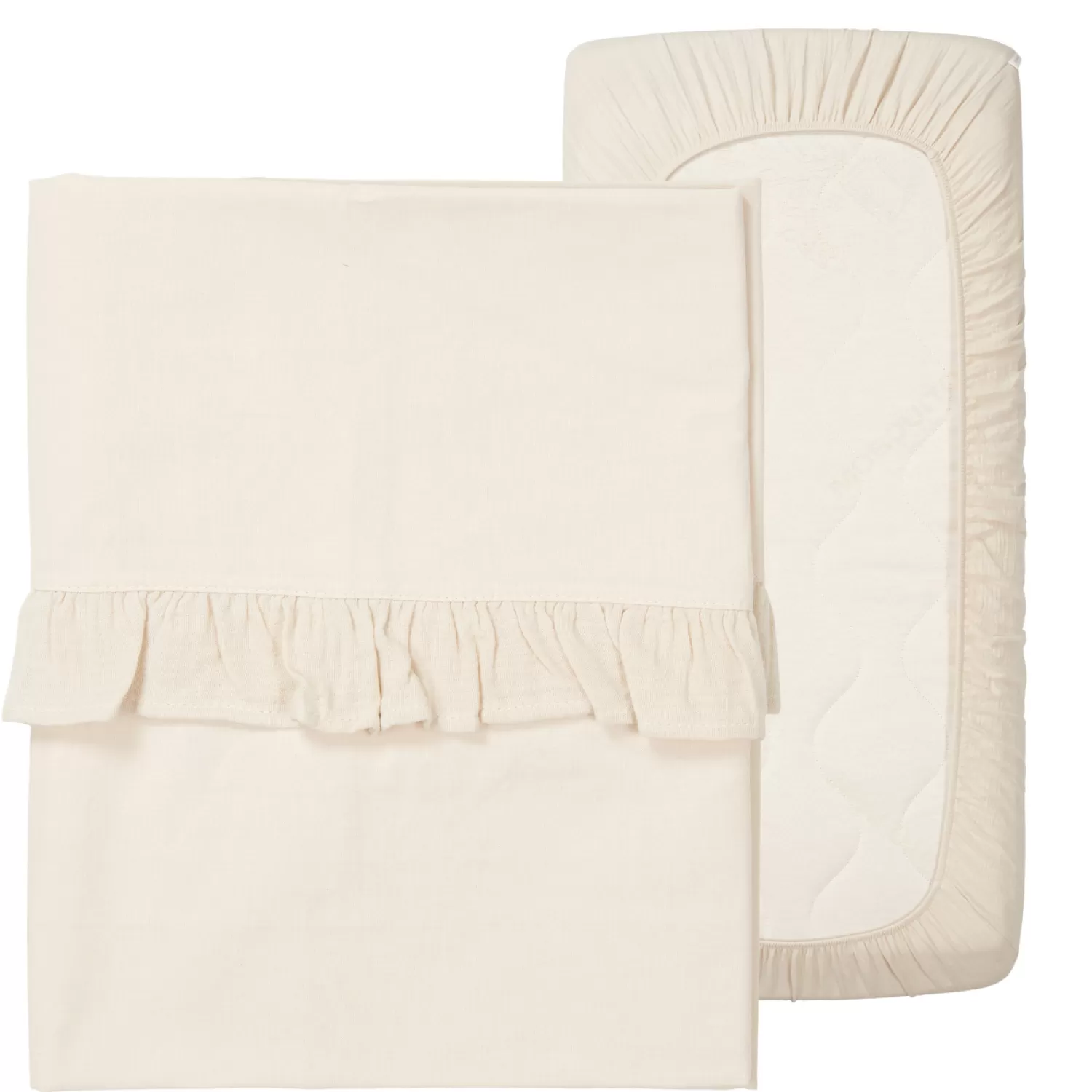 Koeka Ledikantlaken En Hoeslaken Set Ruffle Faro Warm White Best