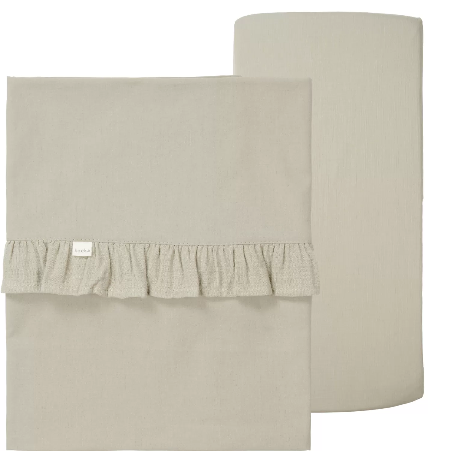 Koeka Wieglaken En Hoeslaken Set Ruffle Faro Sage Flash Sale