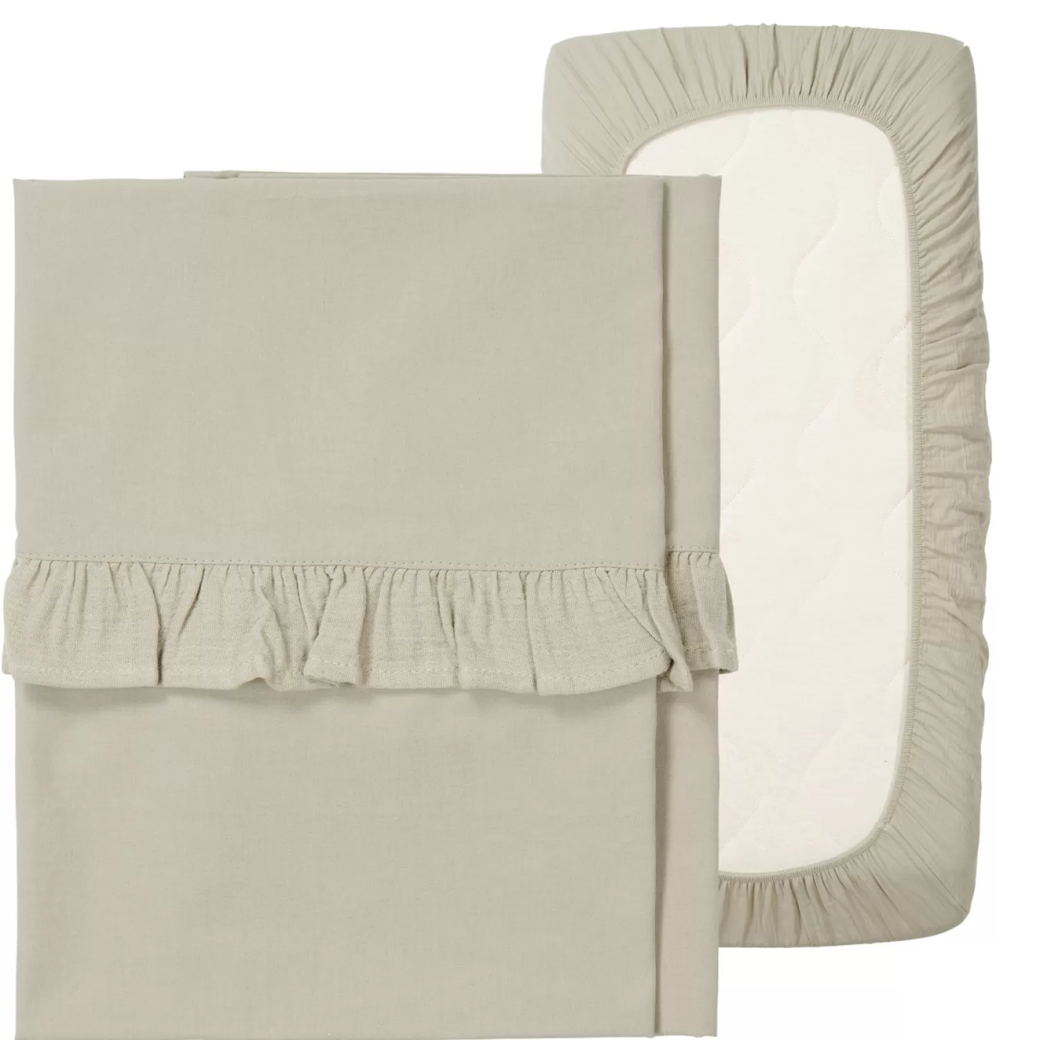 Koeka Wieglaken En Hoeslaken Set Ruffle Faro Sage Flash Sale